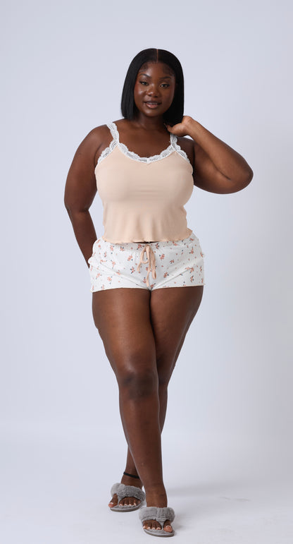 Bloom Short PJ Set in Tan