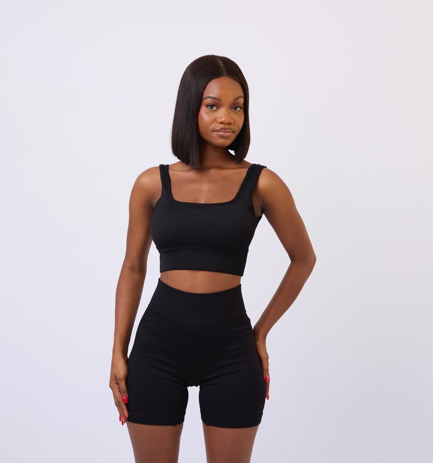 Basic Collection Padded Vest Co-ord Set in Black