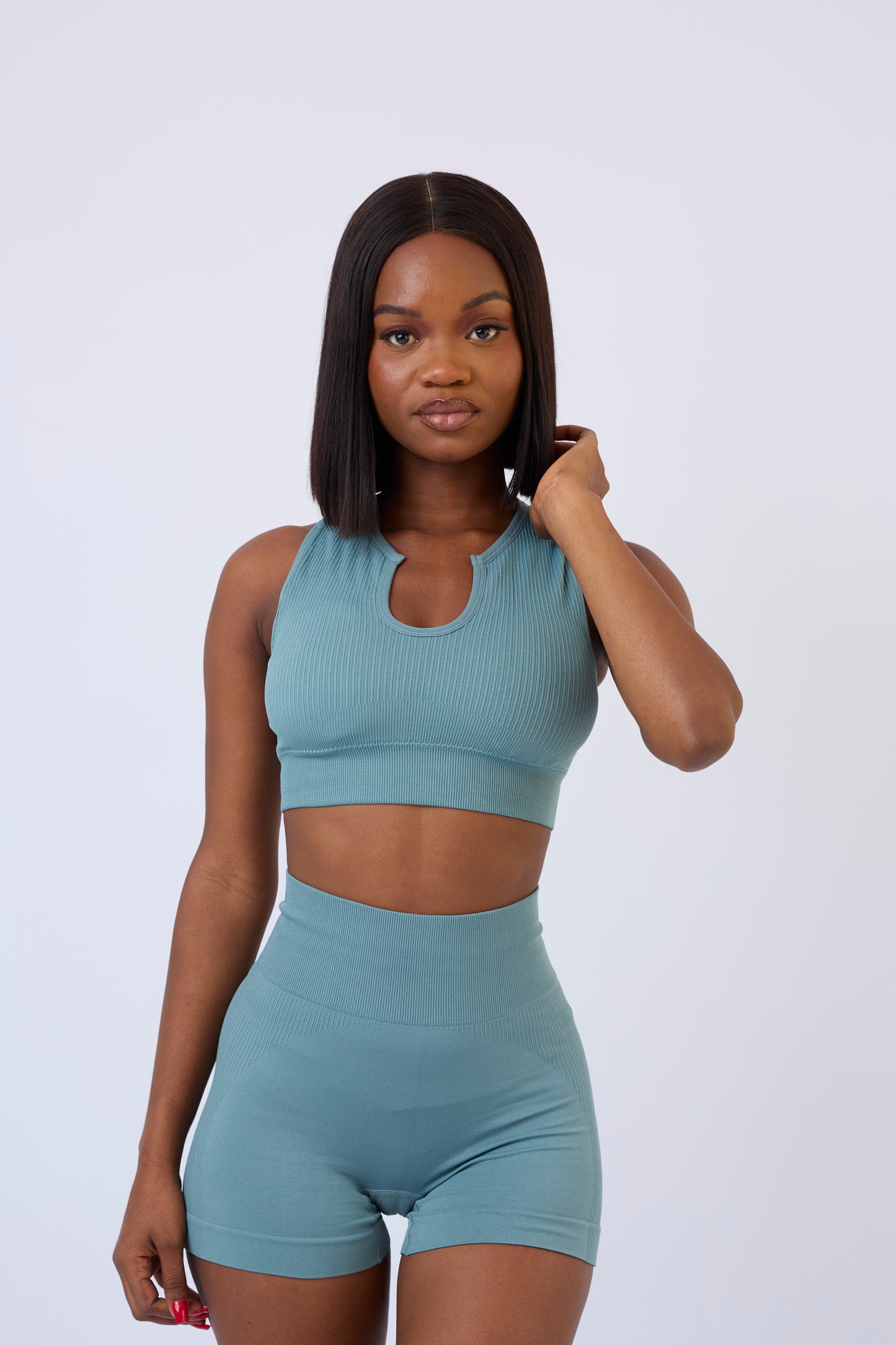 Seamless Shorts Co-ord Set in Green