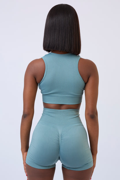 Seamless Shorts Co-ord Set in Green